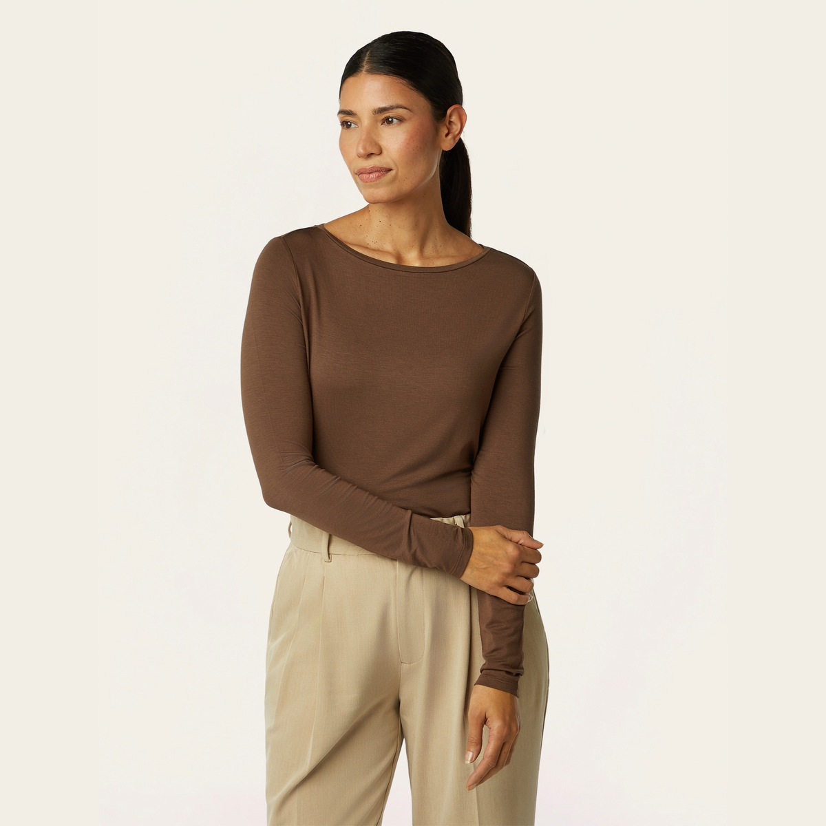 Boatneck Knit - Brown