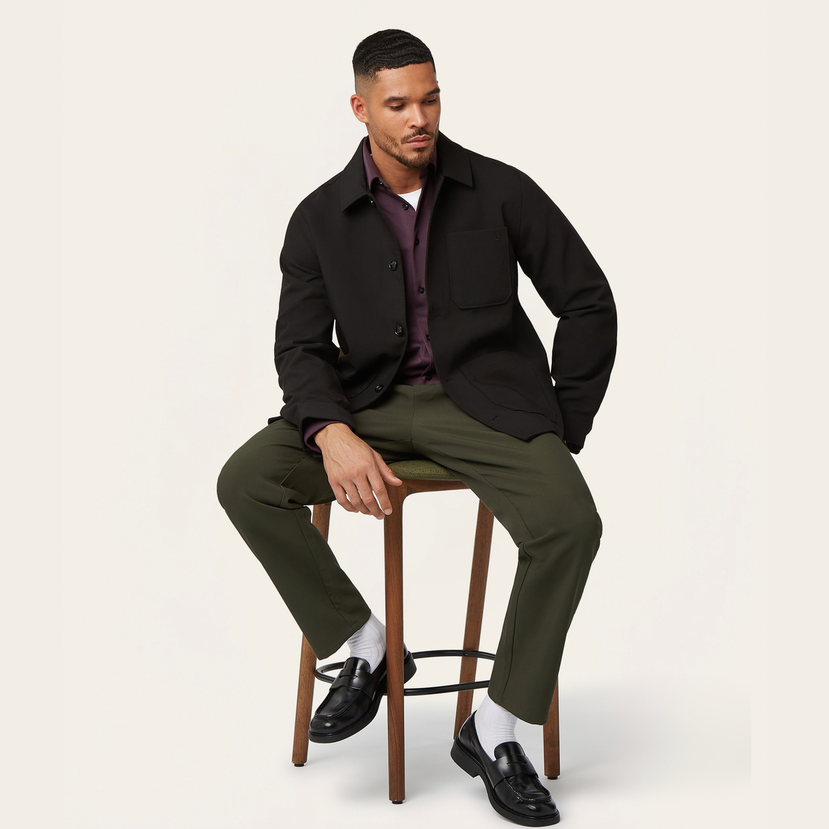 Straight pants Dark Green