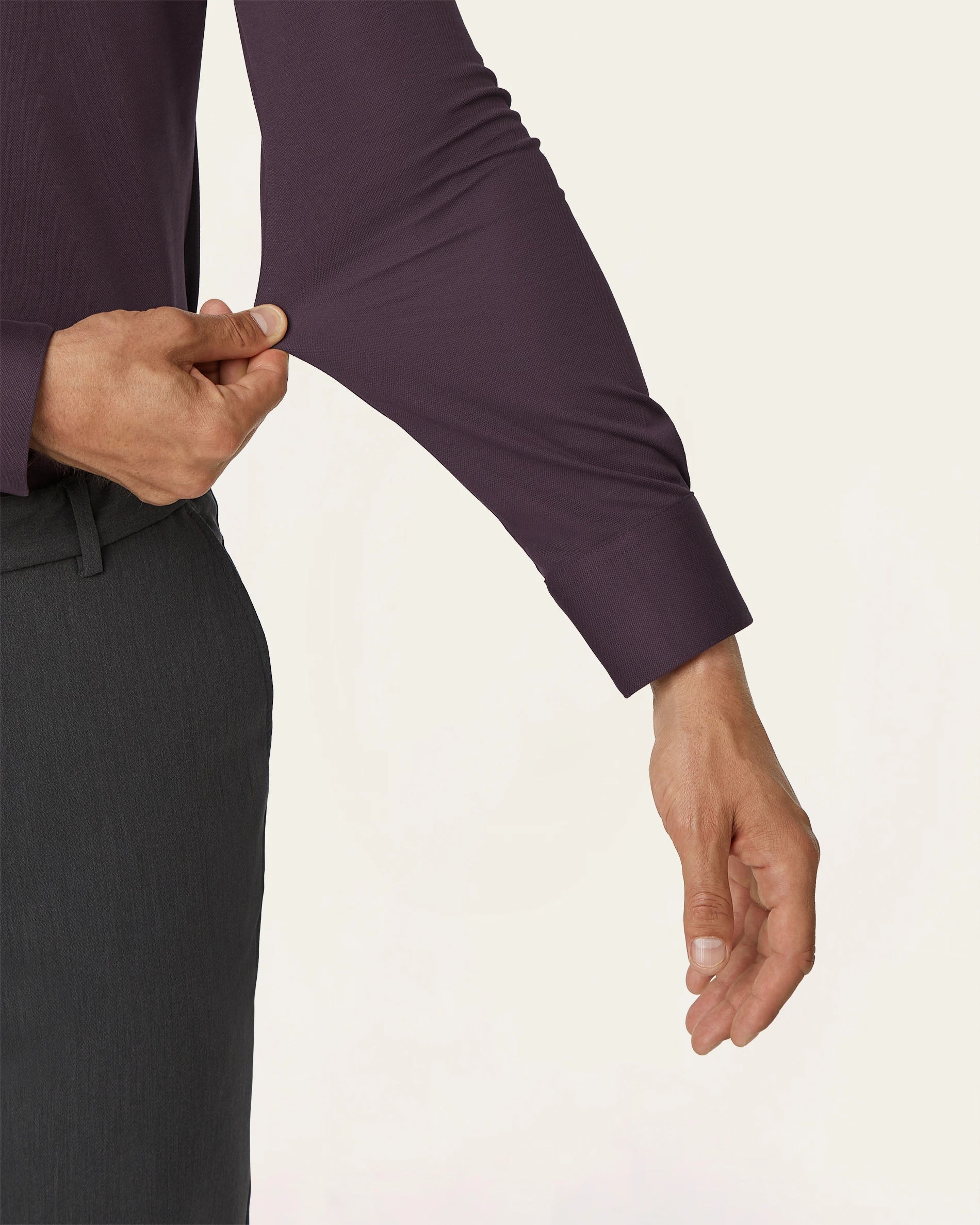 Knitted non-iron shirt Dark Plum