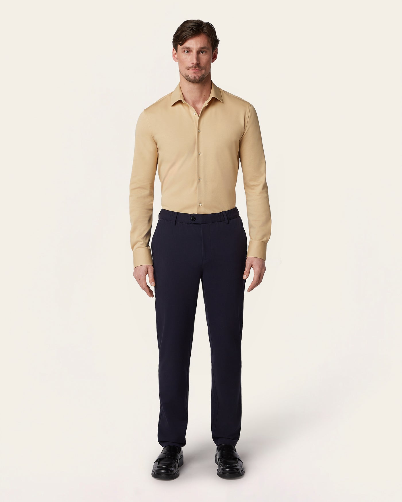 Knitted non-iron shirt Sand