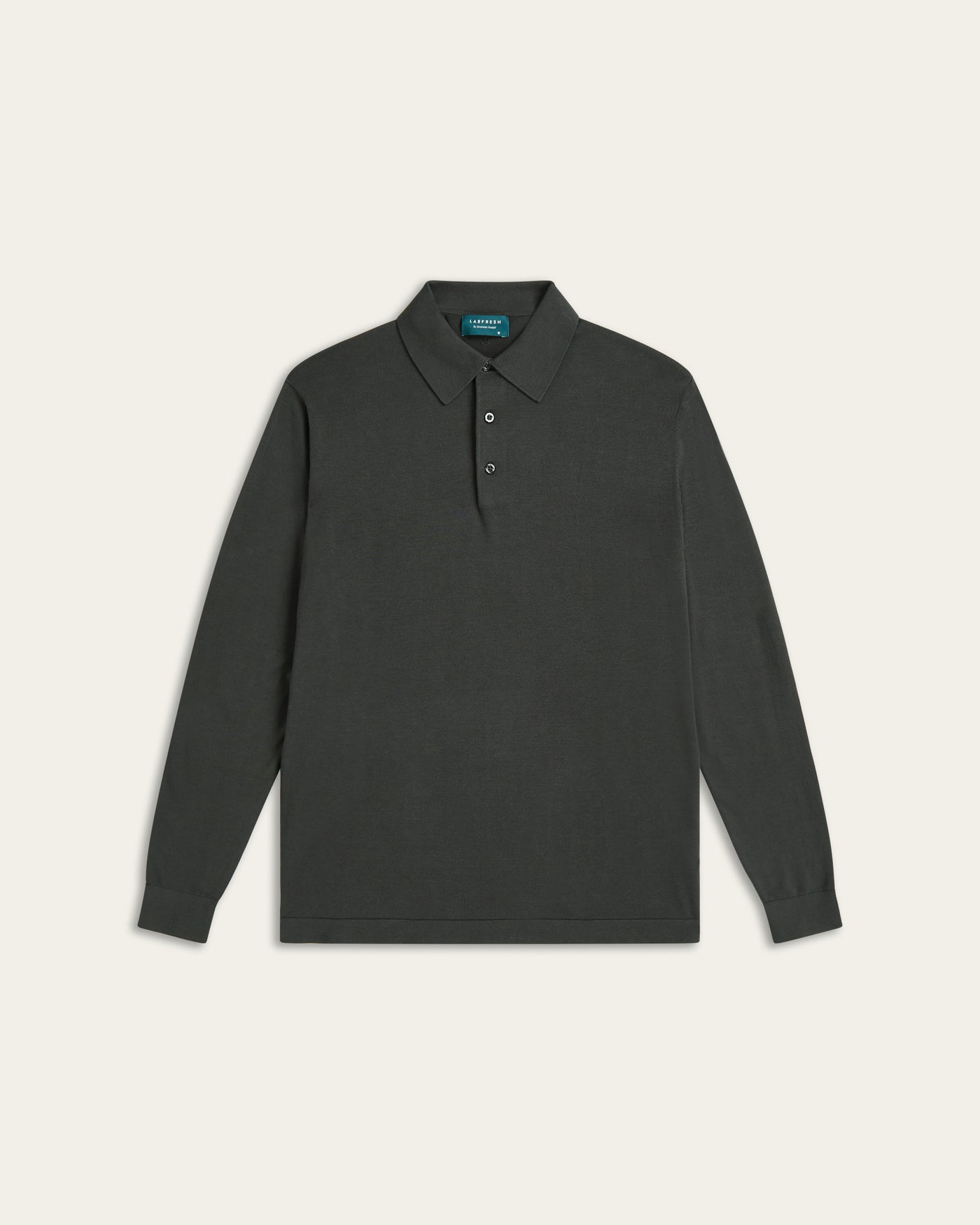 Knitted Long-sleeve Polo Dark Grey