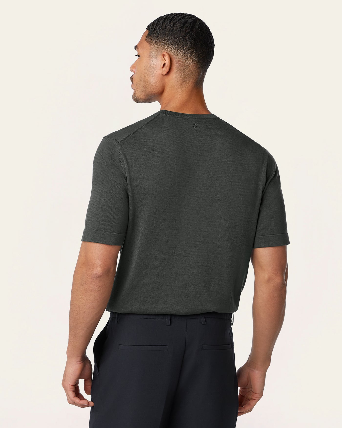 Knitted t-shirt Dark grey