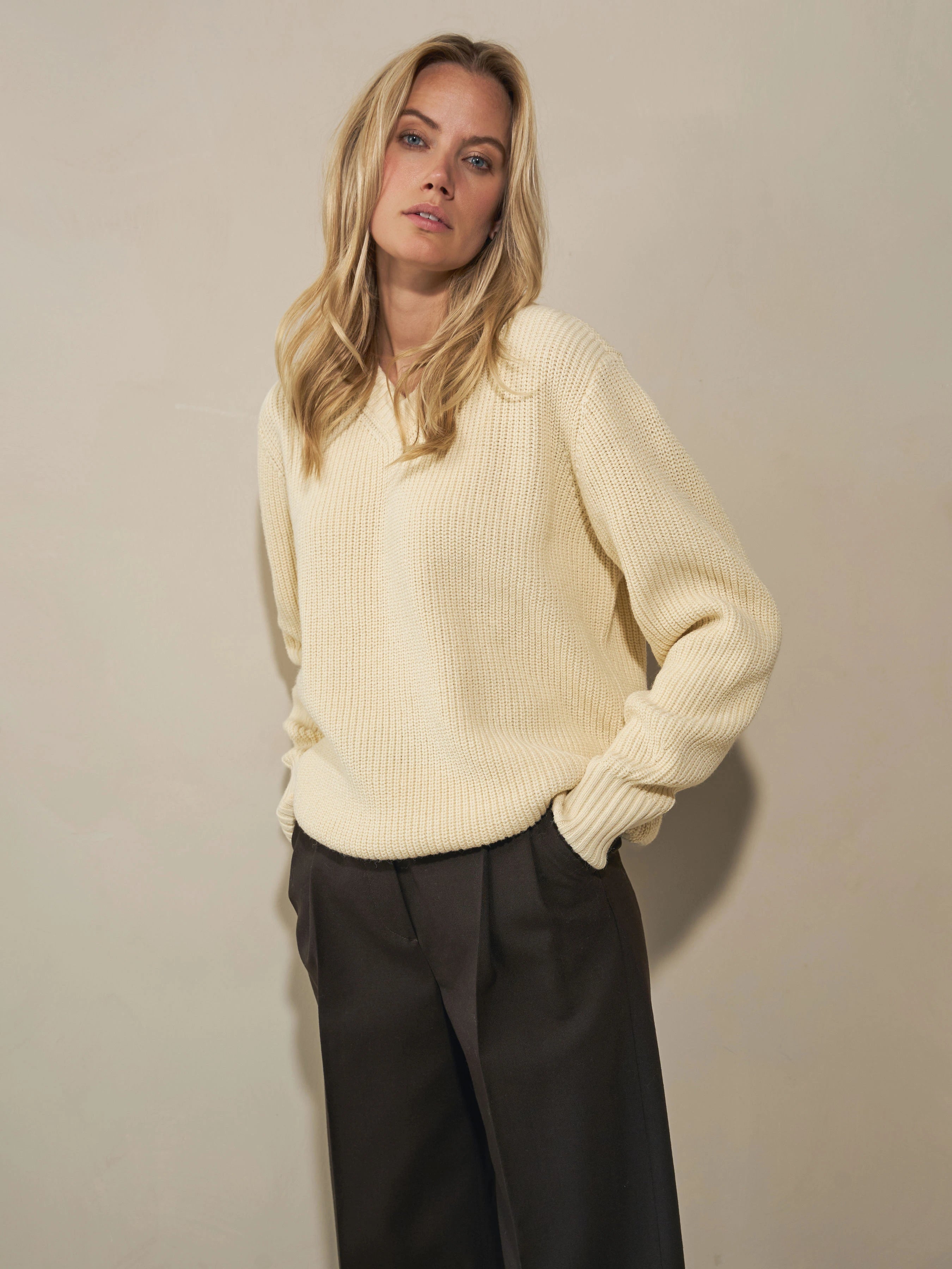 Heavy Seawool V-neck - Off White