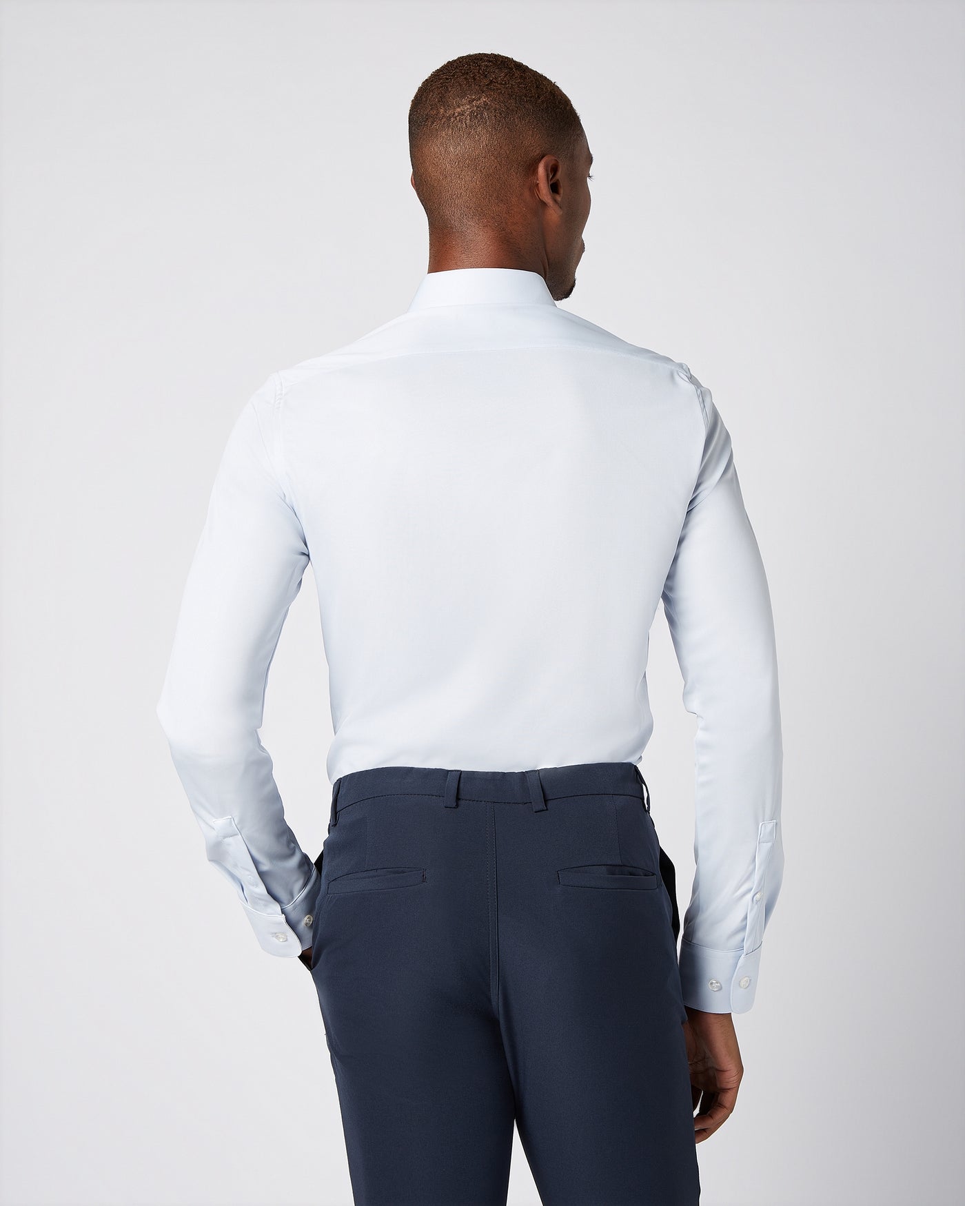 Prior Tech: Non-iron stretch shirt light blue