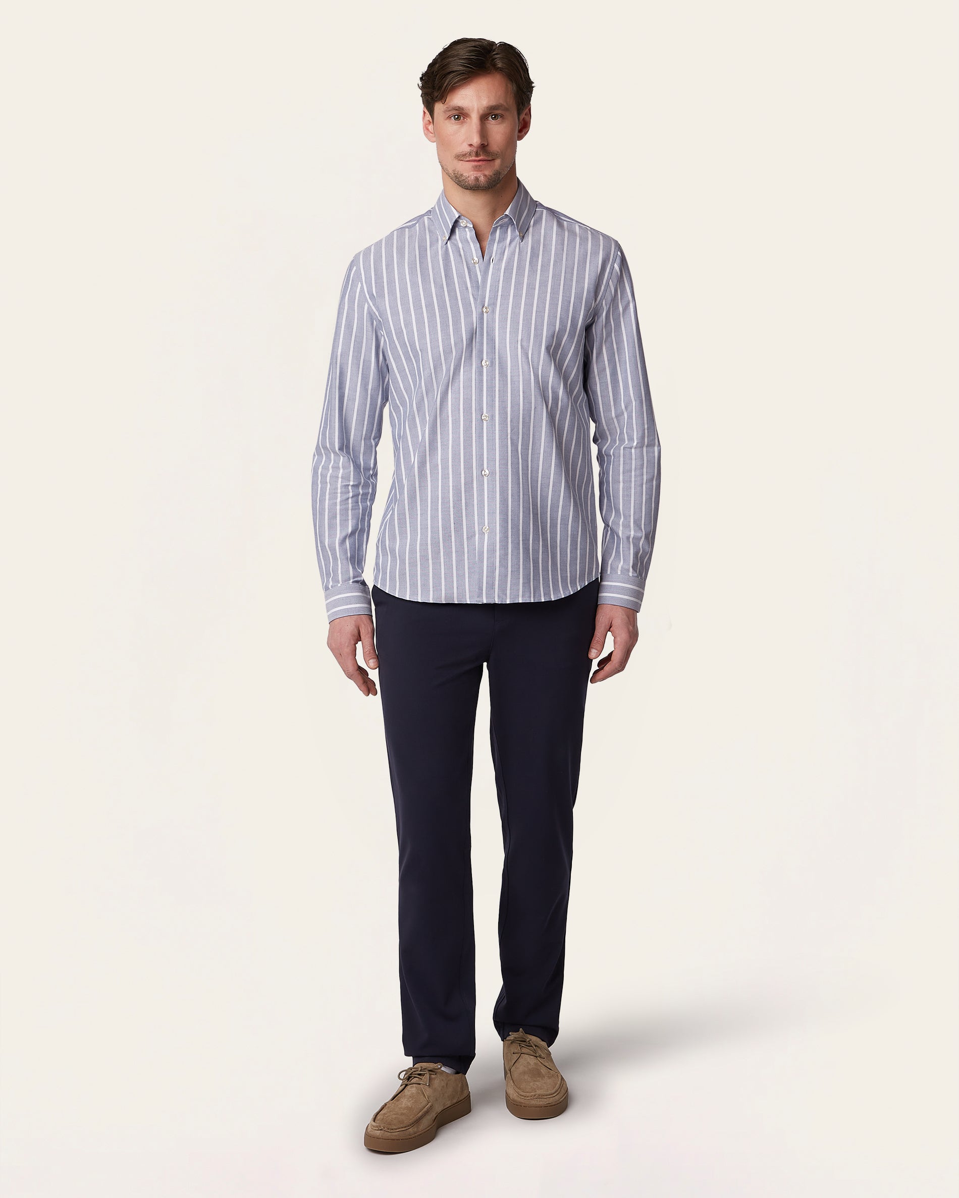 Oxford Shirt Teal / White Stripe