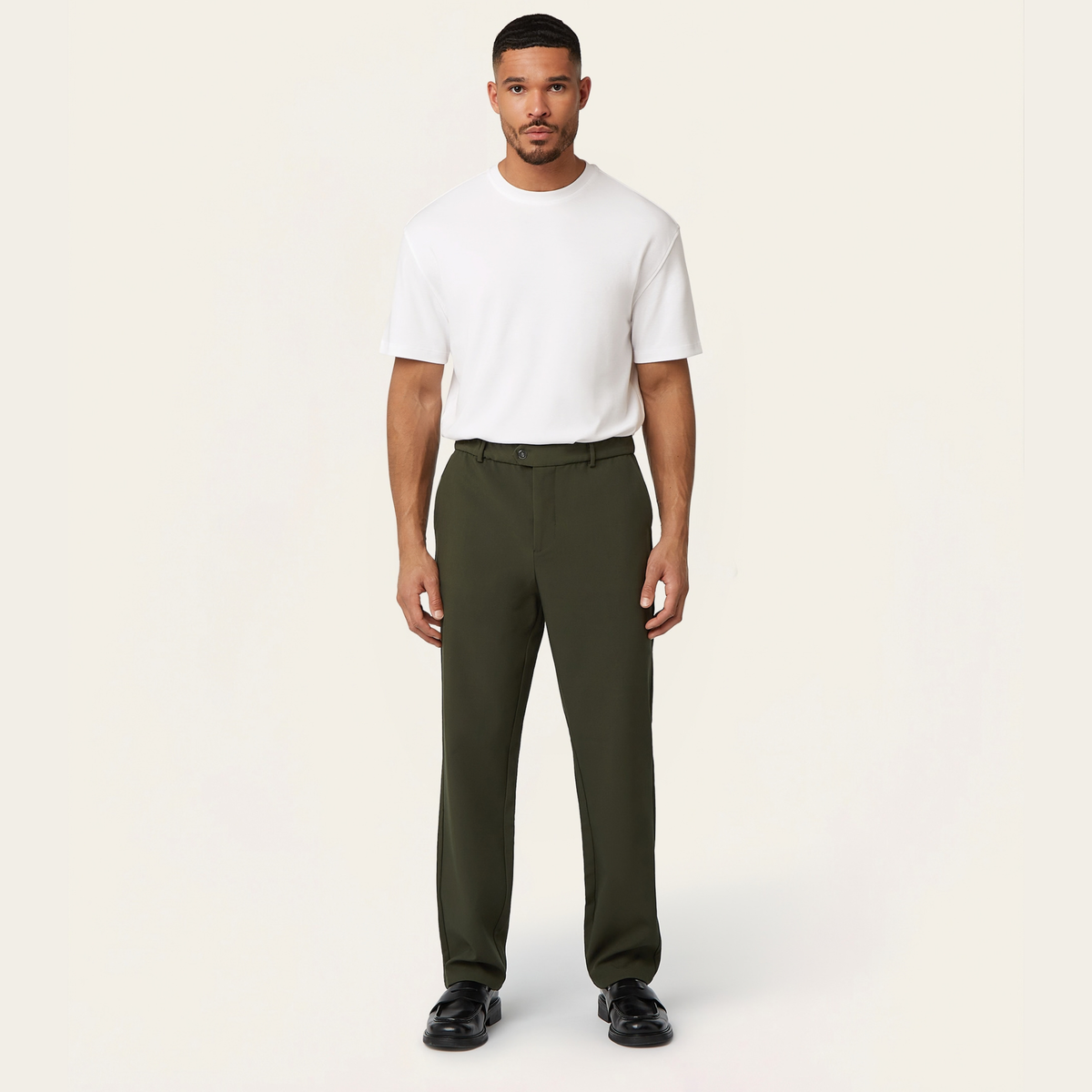 Straight pants Dark Green