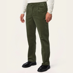 Straight Corduroy Pants Dark Olive