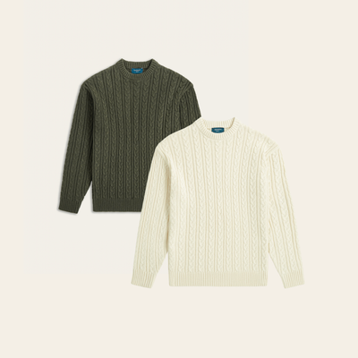 Heavy Seawool Cable Crewneck Bundle