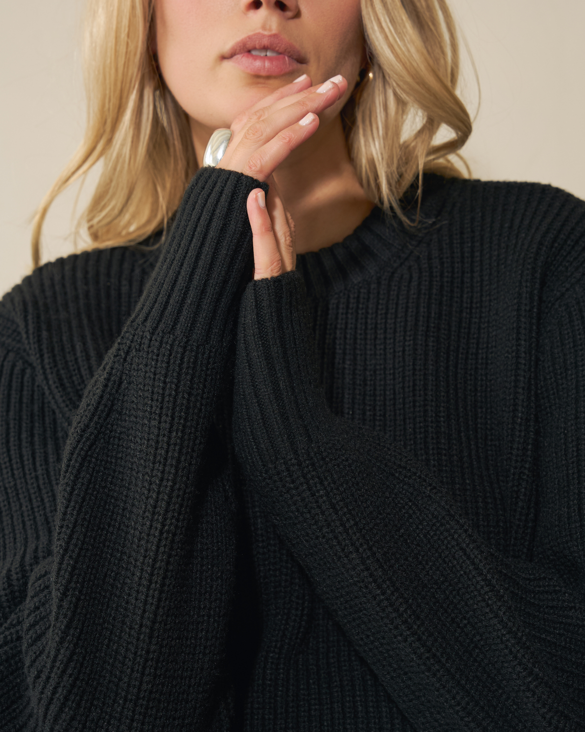 Heavy Seawool Crewneck - Black