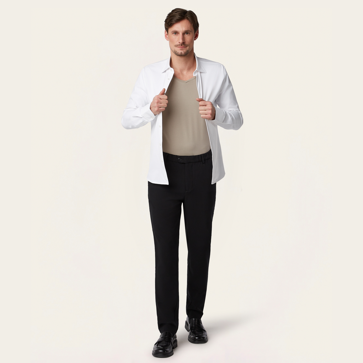 V-neck Sweat-proof undershirt khaki