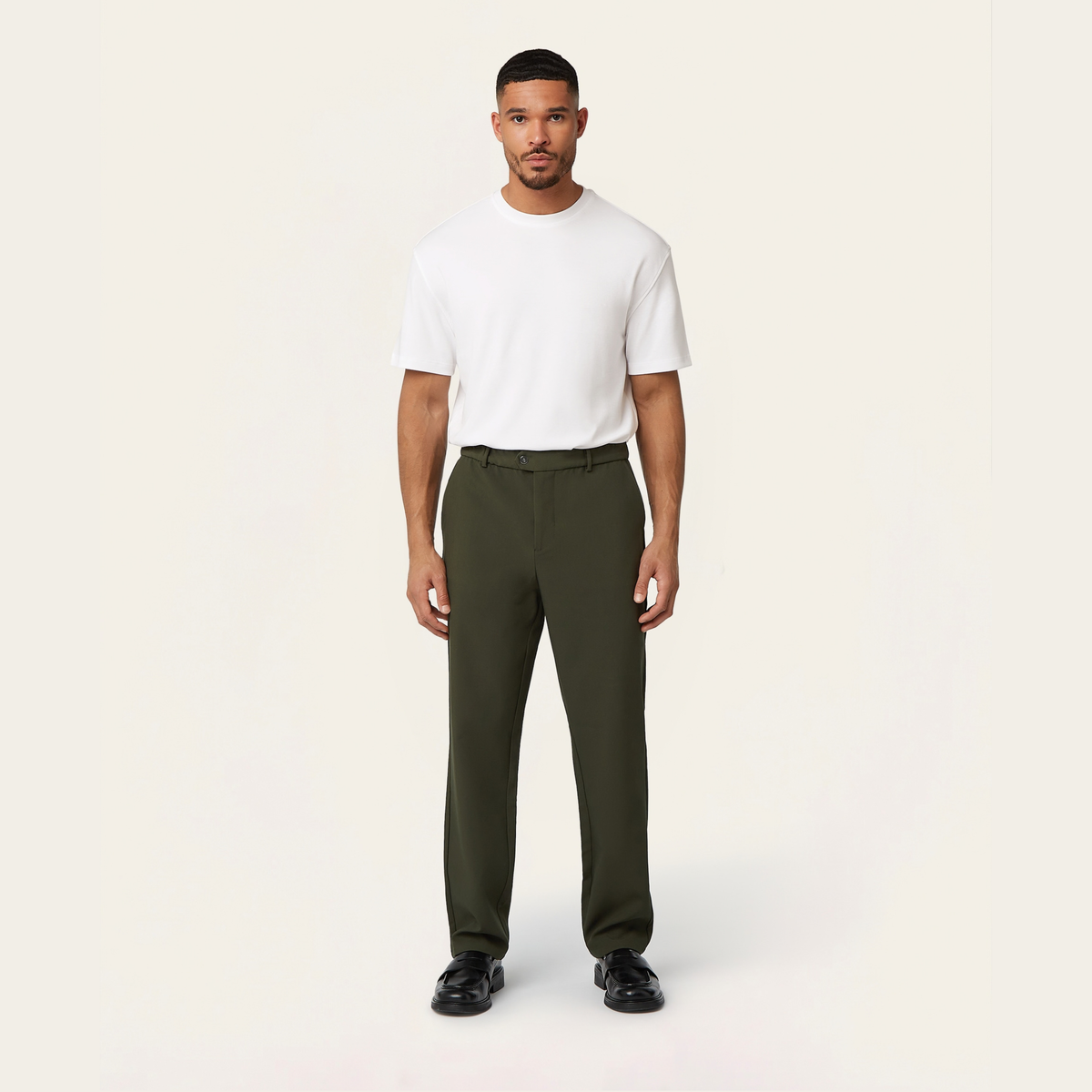 Straight pants Dark Green