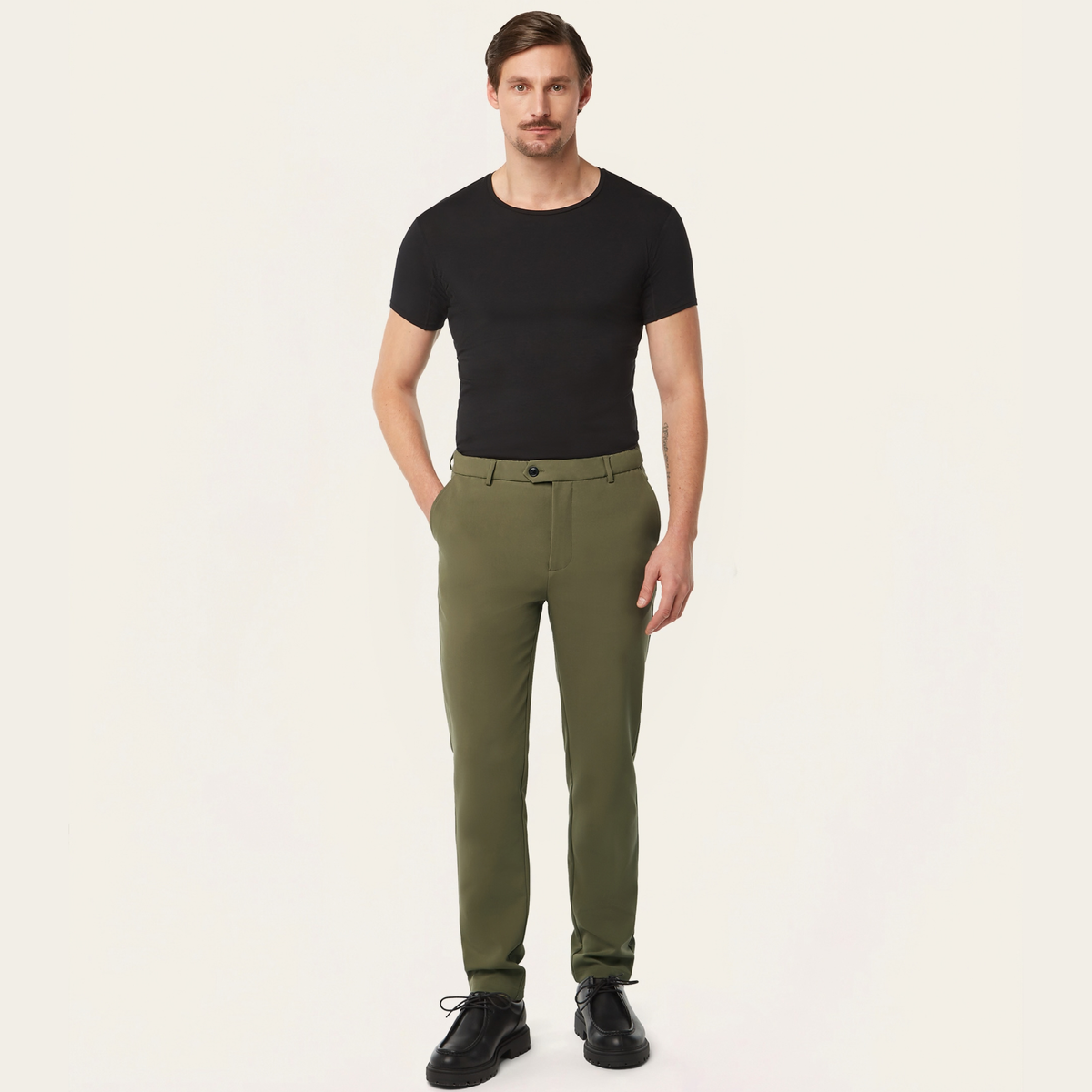 Crewneck sweat-proof undershirt black