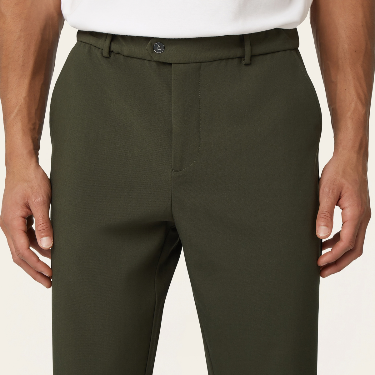 Straight pants Dark Green