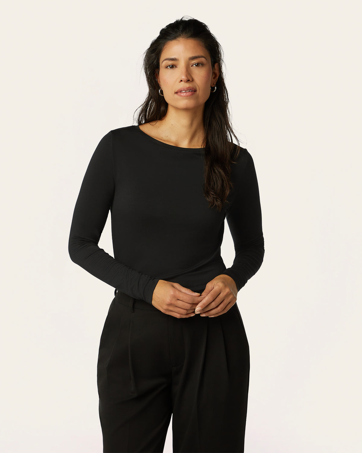 Black Boatneck Sweater for Women | LIV by LABFRESH