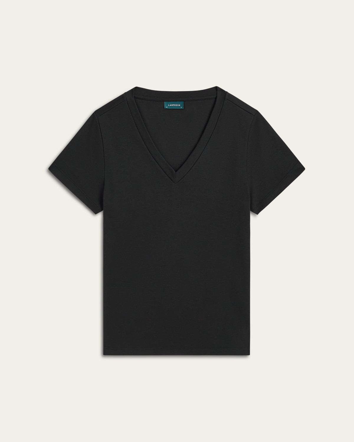 Interlock V-neck Slim T-shirt - Black