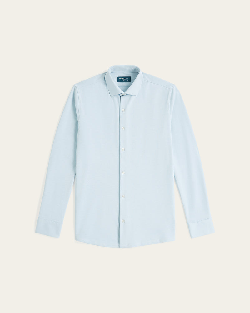 Knitted non-iron shirt Light Blue