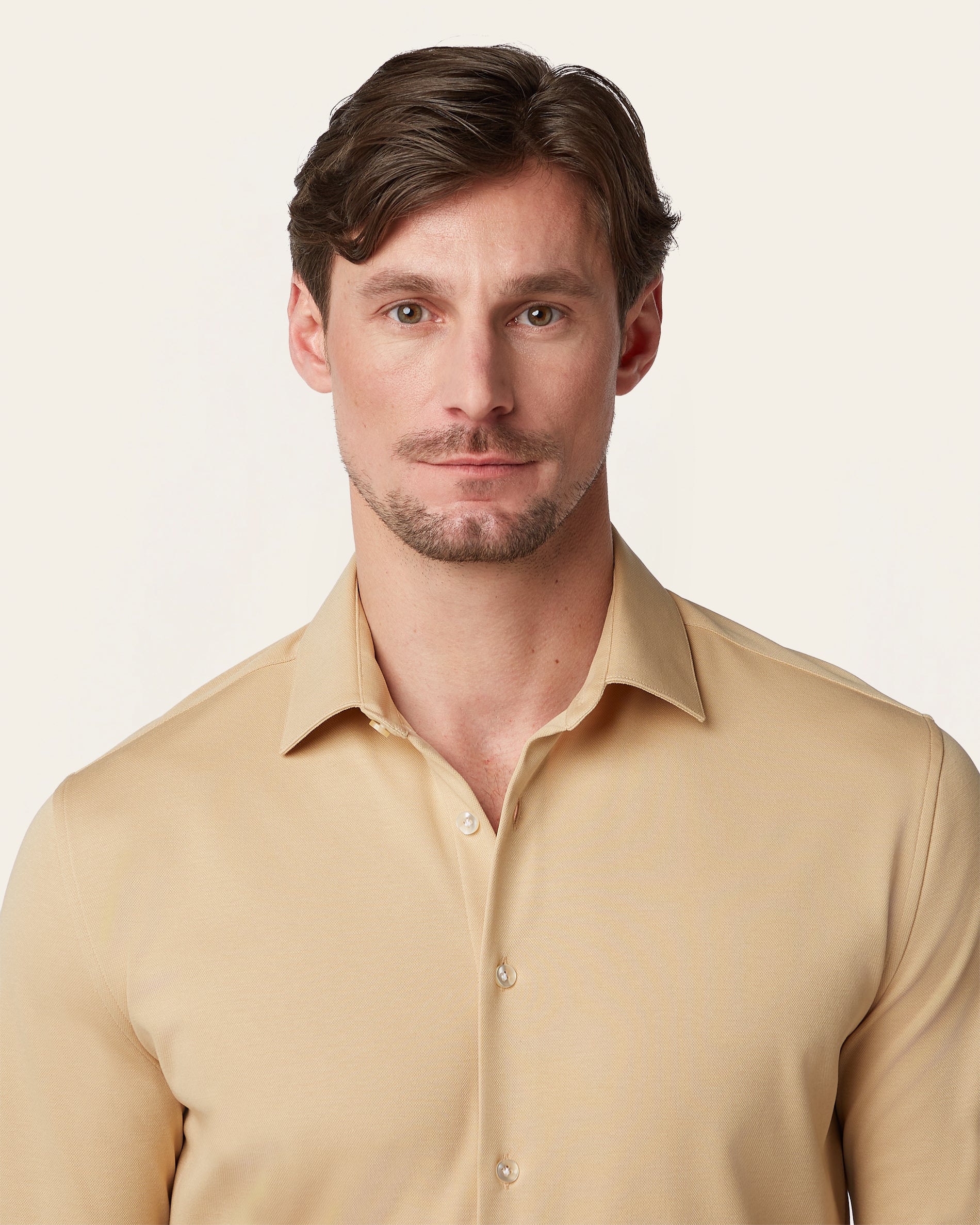 Knitted non-iron shirt Sand