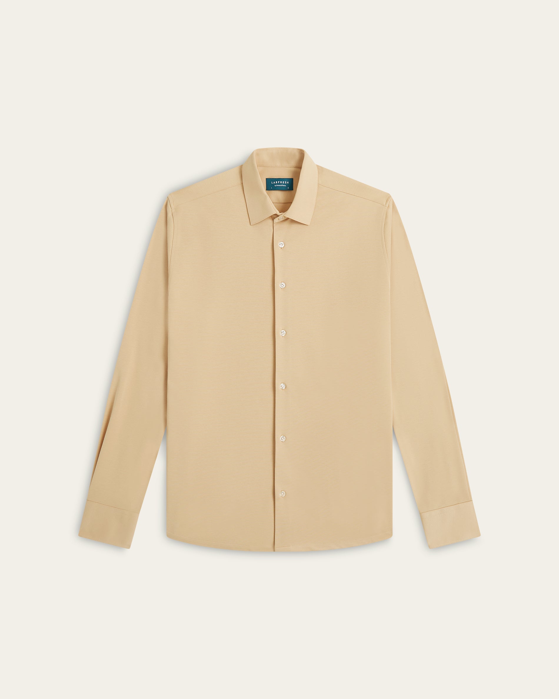 Knitted non-iron shirt Sand