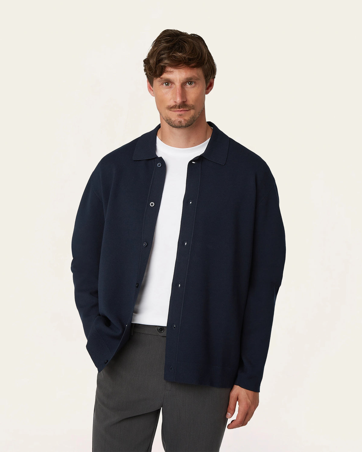 Jacquard Cardigan Navy