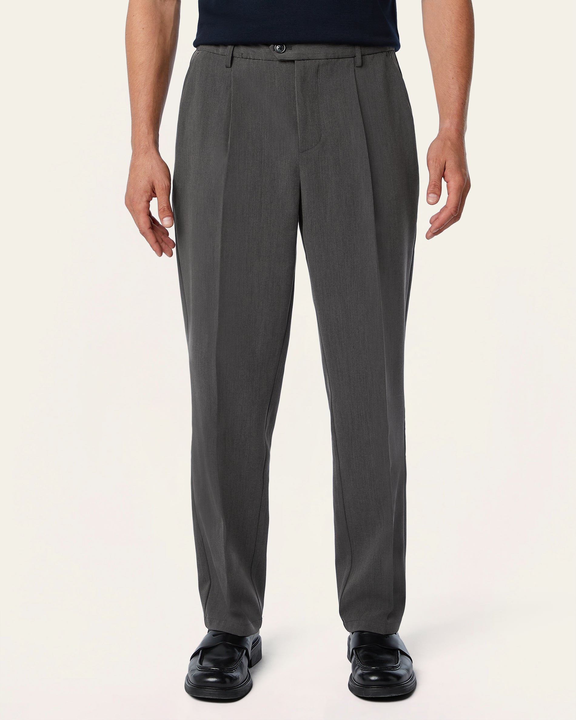 Dark Grey Straight Fit Pants – Wrinkle Resistant | LABFRESH