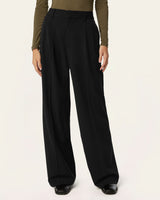 Pleated Signature Wide Pants - Black