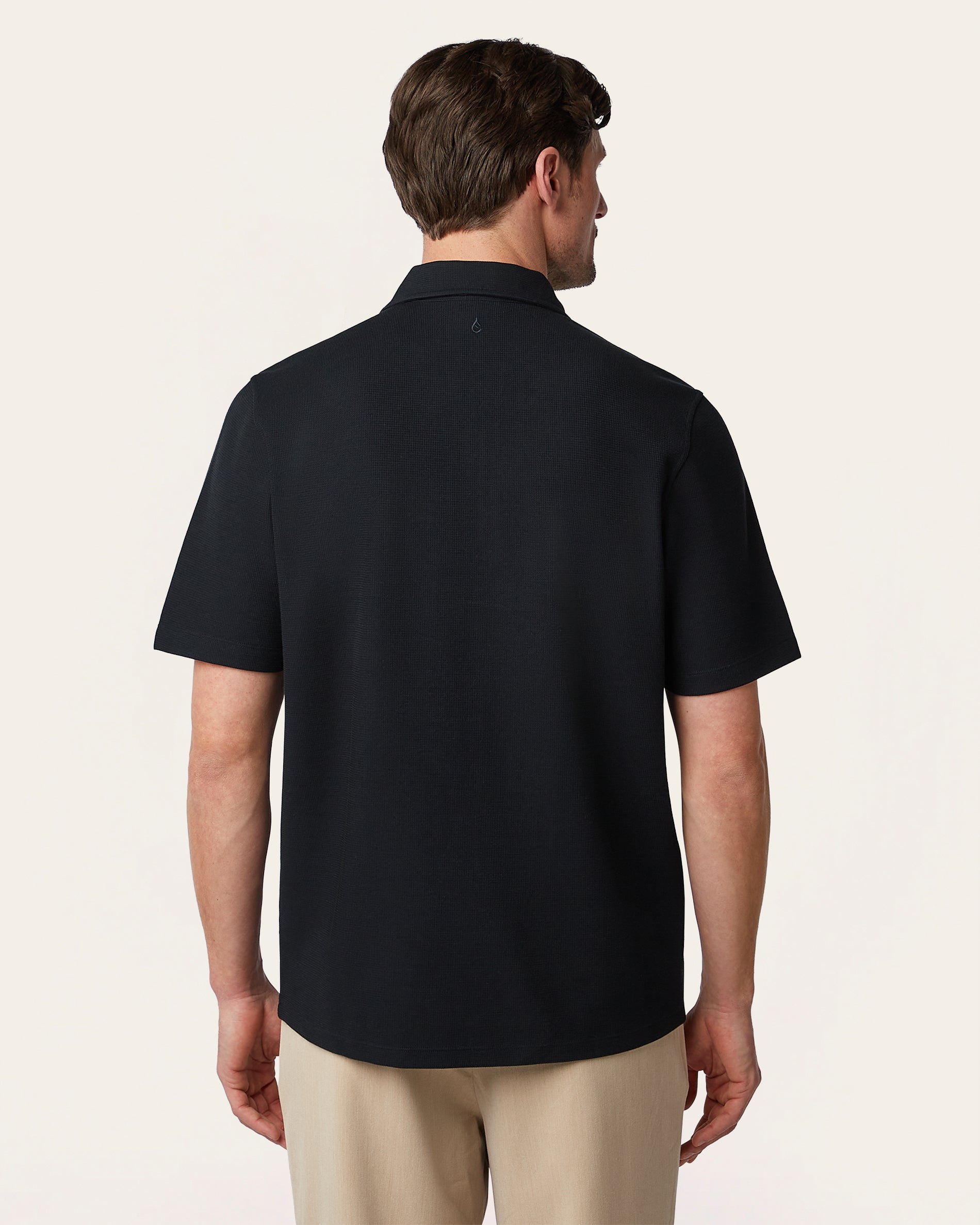 Navy Relaxed Fit Zip Polo – Odour Resistant | LABFRESH