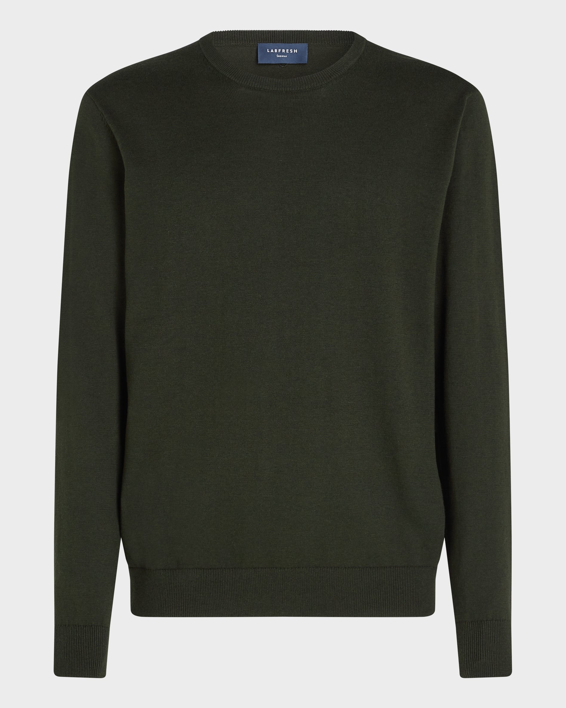 Dark green Crewneck Wool Sweater – Seawool Blend | LABFRESH