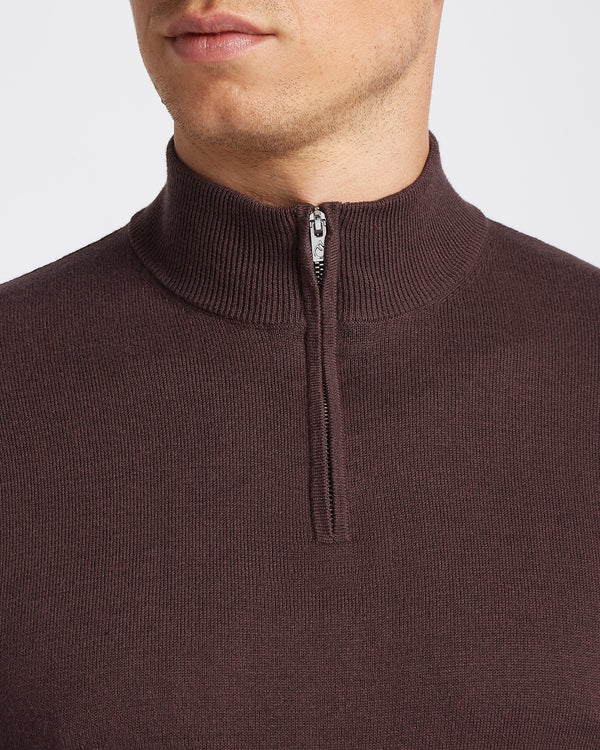 Seawool Half Zip Dark Burgundy