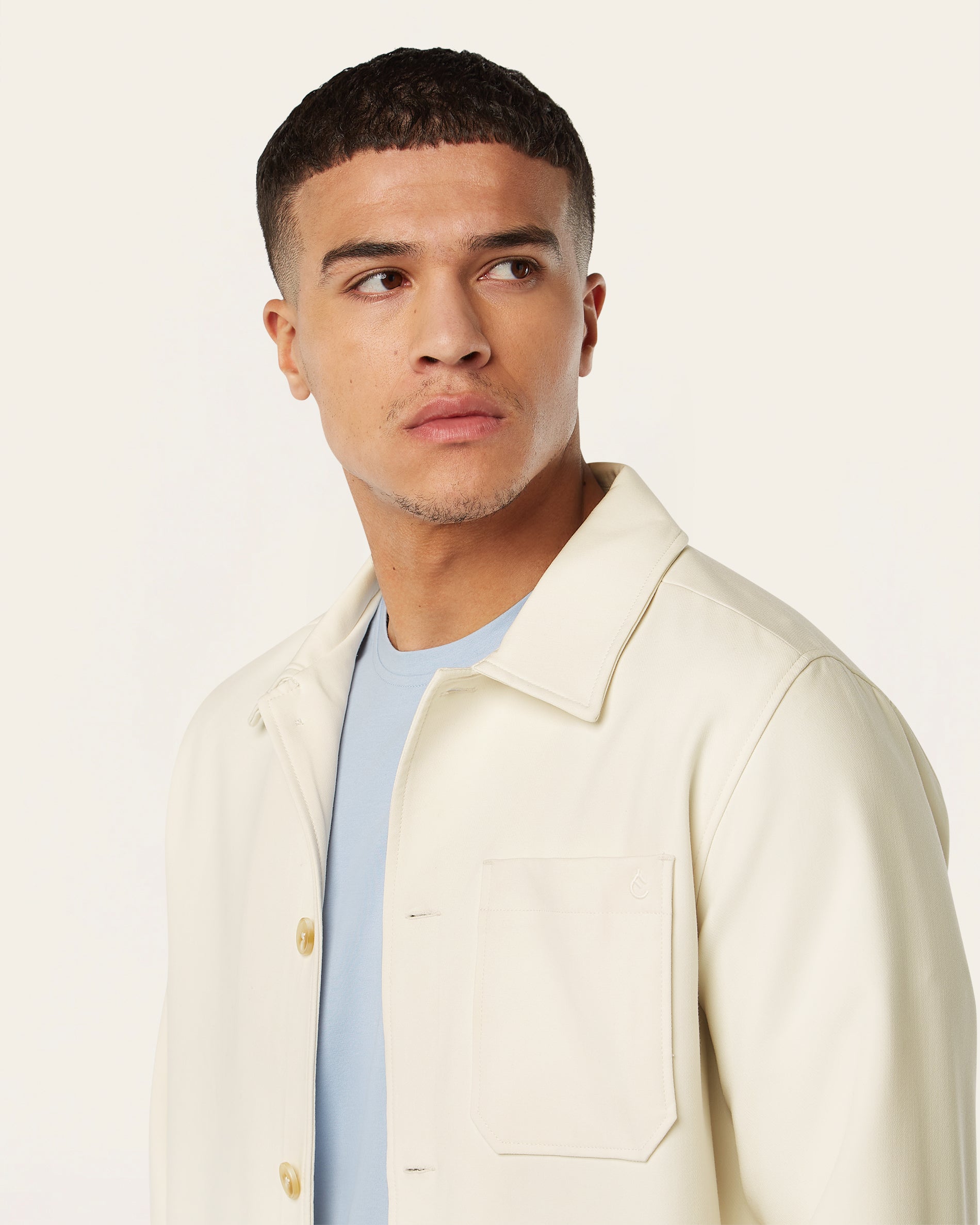 Off White Water-Repellent Shirt Jacket | LABFRESH