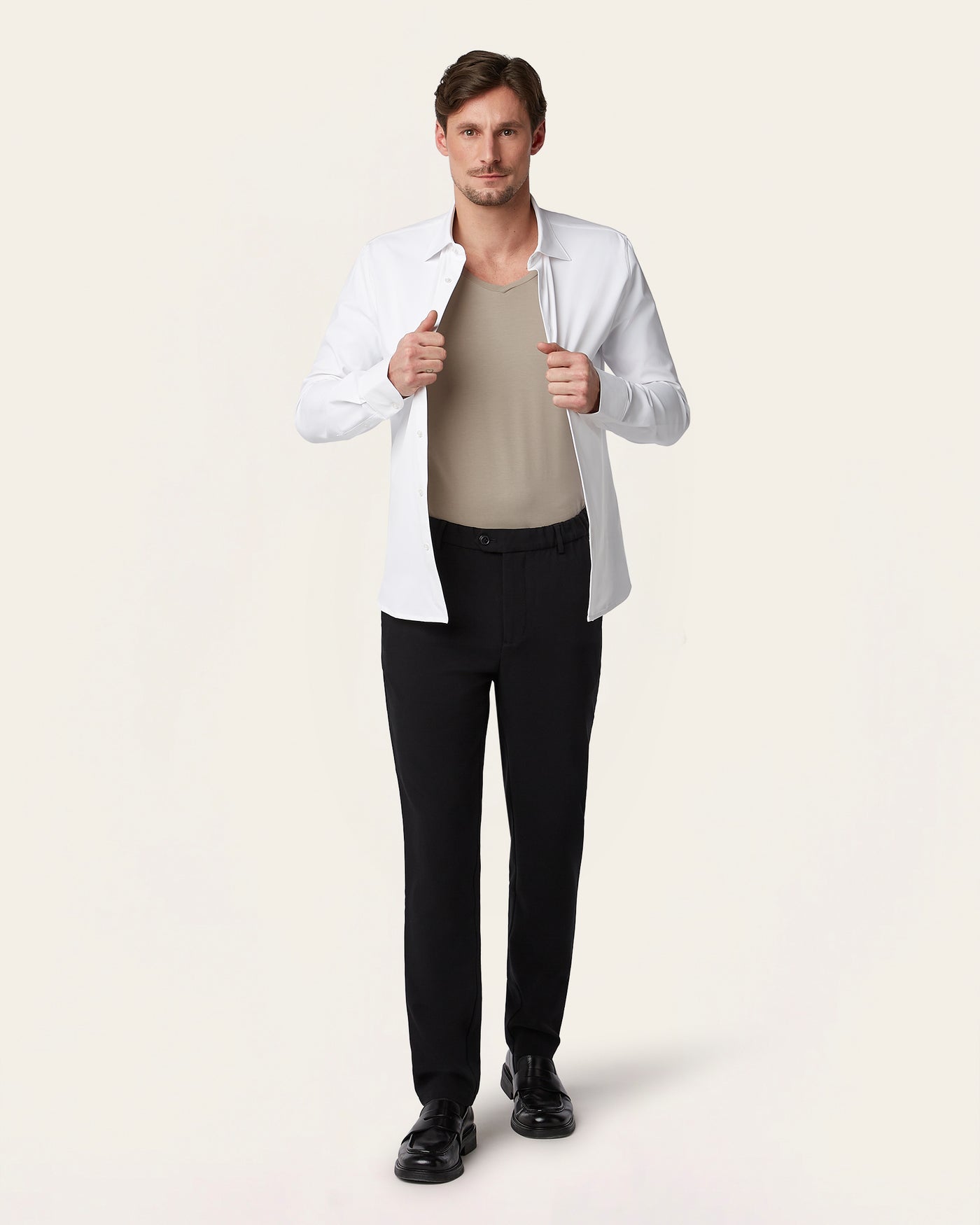 V-neck Sweat-proof undershirt khaki