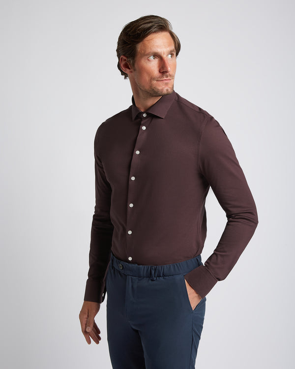 Knitted Shirt Dark Burgundy