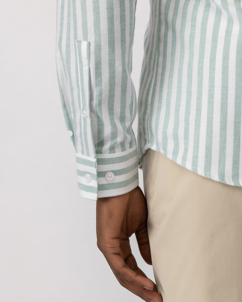 Soft Oxford shirt green stripe