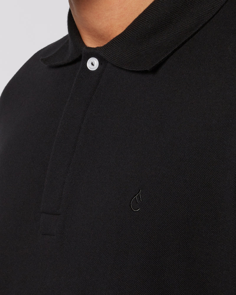 Long sleeve polo black