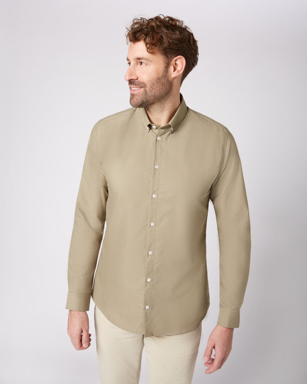 Oxford stretch shirt olive